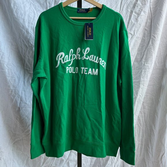 Polo Ralph Lauren ‘Polo Team’ Club Embroidered Varsity Crew Sweatshirt - Picture 1 of 8